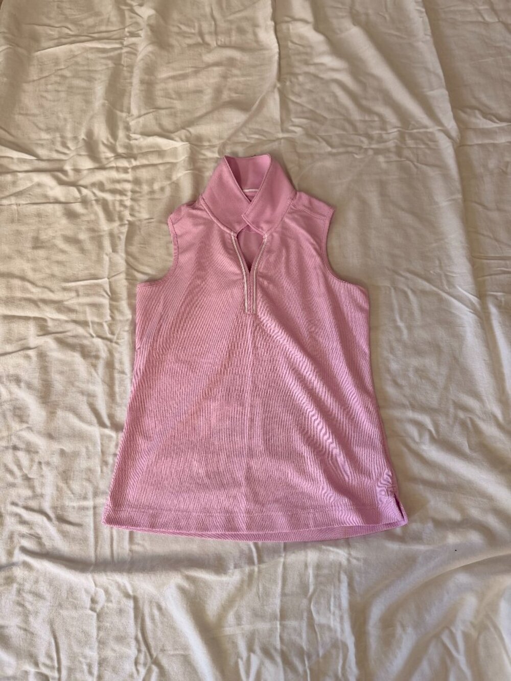 Soft Pink Sleeveless Performance Top – Size Medium (Pebble Beach Dry-Luxe) 🌸